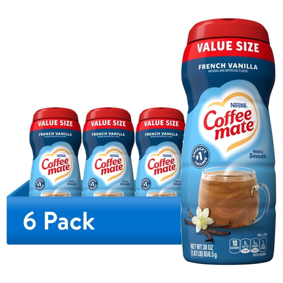 (6 pack) Coffee mate French Vanilla Powder Coffee Creamer, 30 oz
