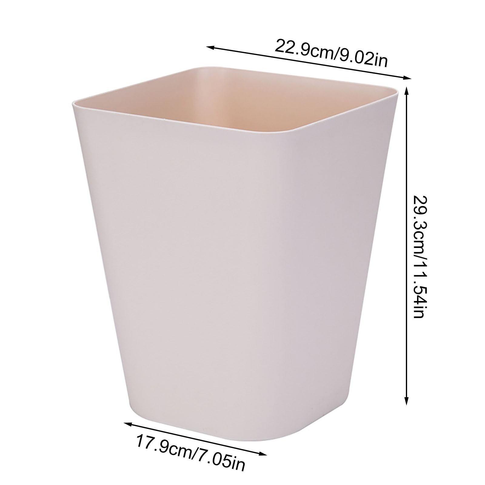 2 Pack Kitchen Trash Can,White Black,9.02x7.05x11.54",Rectangular Commercial Wastebasket,Wastebasket Trash Can Garbage For Bathroom Countertop Large Plain Trash Can(Black*1+White*1,9.02x7.05x11.54")