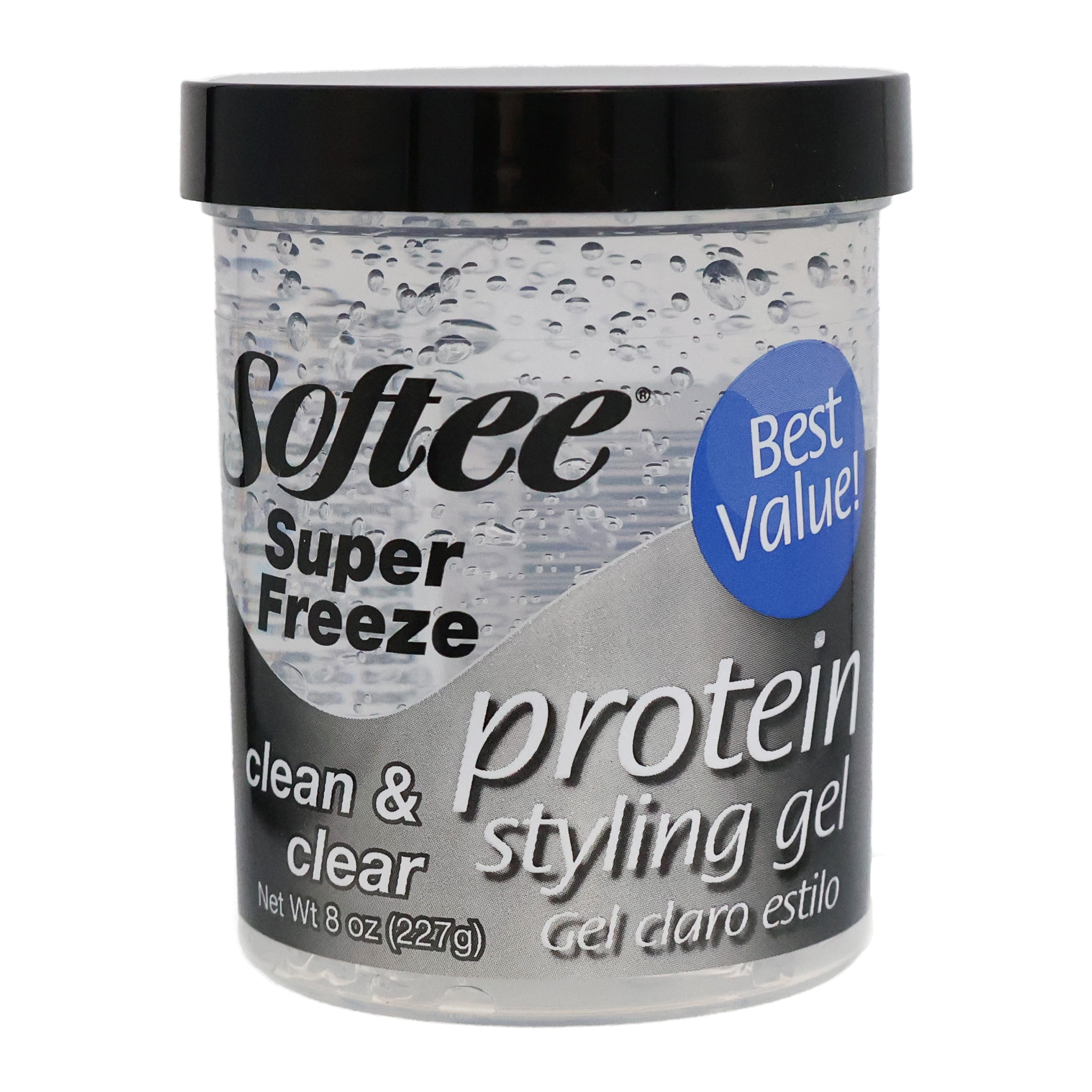 Softee Super Freeze Clean Clear Protein Styling Gel, 8 oz