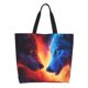 thumbnail image 1 of Fotbe Wolf Bolsa Tote Estética de Lona con Estampado para Mujer - Bolsa Reutilizable de Hombro Casual para Vacaciones, Compras, Trabajo y Gimnasio, 1 of 8