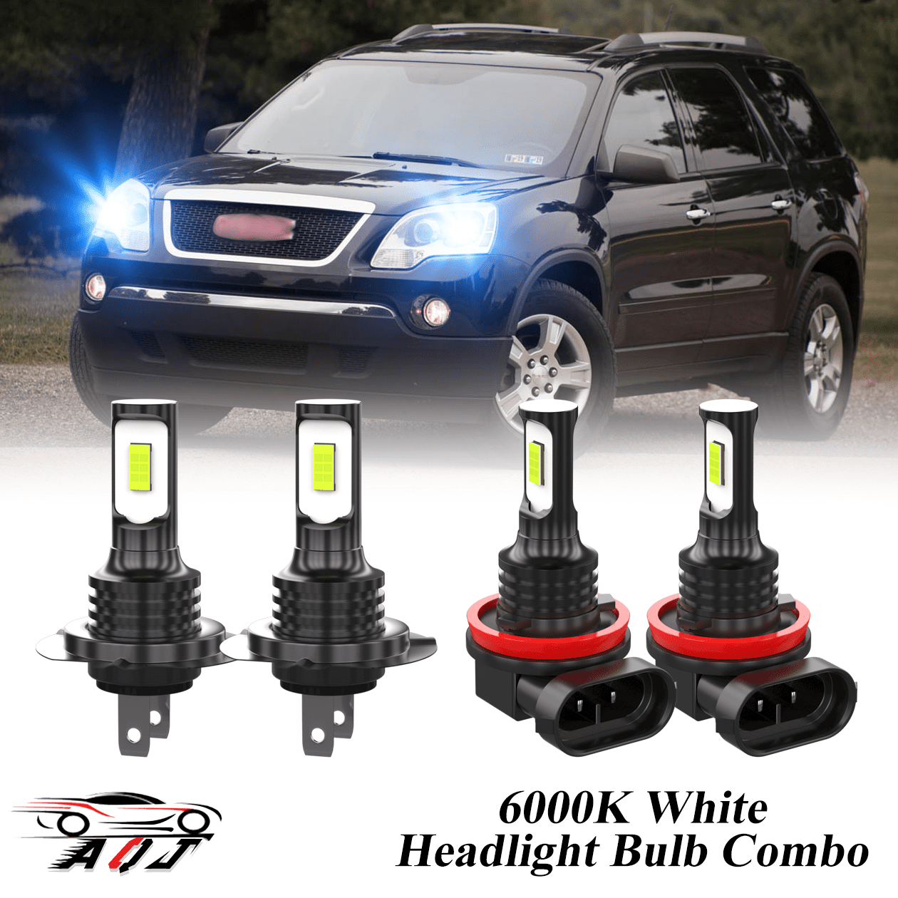 8000K Ice Blue LED Headlight Bulbs Combo Kit For Lincoln MKZ 2007