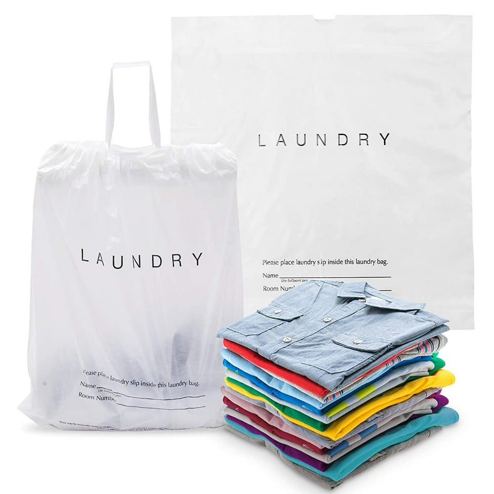 Pack of 100 Hotel Laundry Gusset Bags 18 x 19 + 4G. Plastic Poly Bags