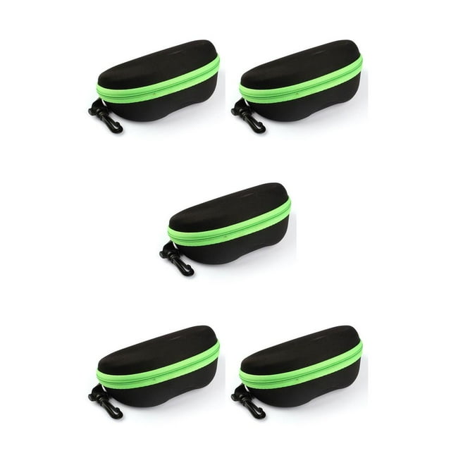 Toystoory Estuche de almacenamiento de gafas de sol EVA, bolsa de viaje de carcasa dura portátil, portador de línea, organizador impermeable a Verde 5piezas
