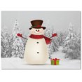 Area Rug Indoor Carpet, Xmas Winter Snowman Christmas Tree Snow