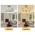 thumbnail image 4 of Miumaeov Vintage Ceiling Light Flush Mount Chandelier Stained Glass Pendant Lamp Fixture 110-220V, 4 of 17
