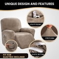 thumbnail image 4 of AIGIA 4-Pieces Recliner Chair Cover Velvet Stretch Recliner Couch Covers for Reclining Chair Slipcovers Non Slip Form Fitted, 4 of 7