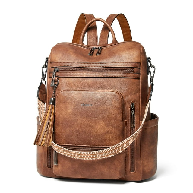 Mochila para portátil Shrrie de piel vegana de 15.6 pulgadas para mujer