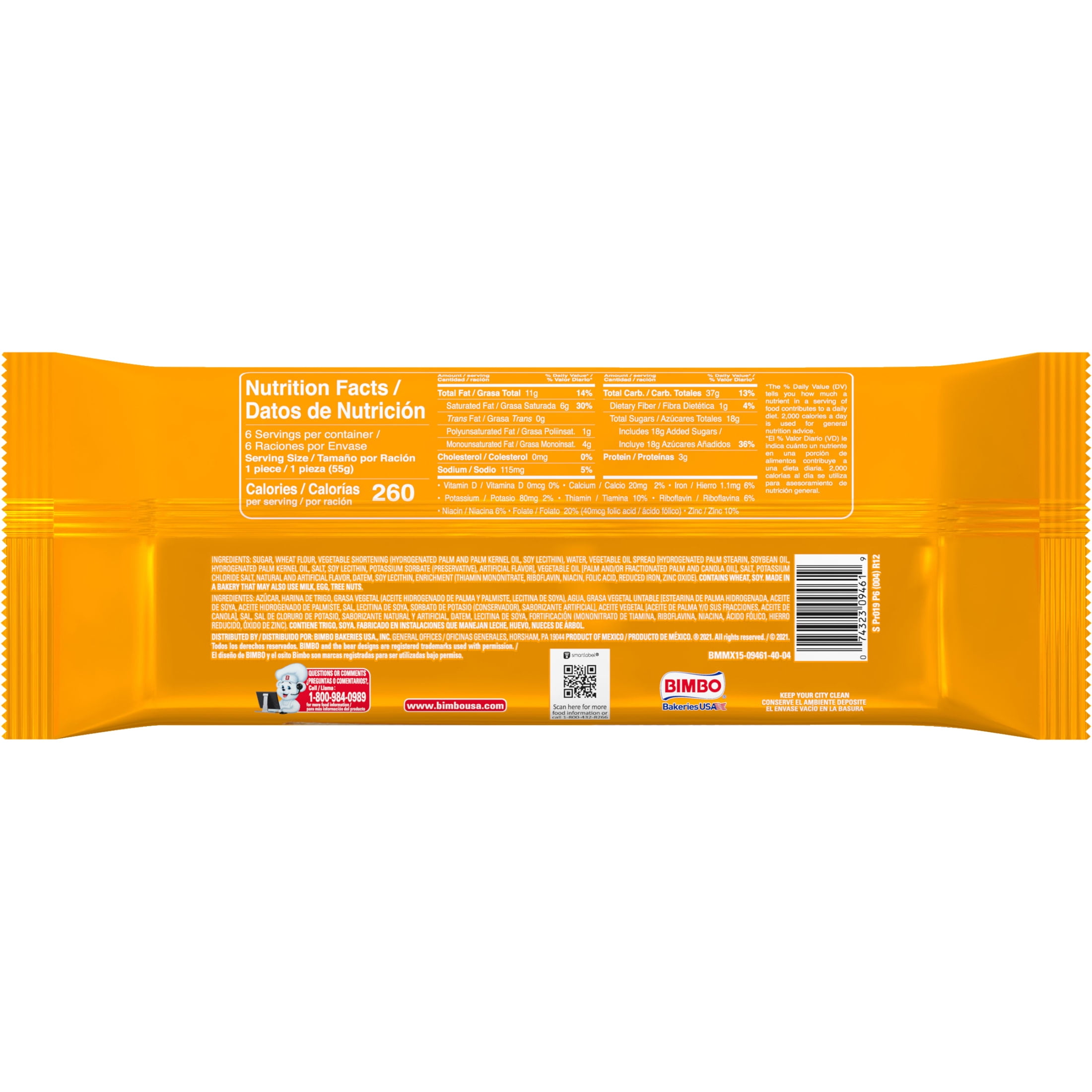 Bimbo Rebanadas Sweet Toast, 6 packs, Pastries, 11.64 oz Bag
