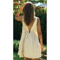 thumbnail image 6 of Women'S Summer Sleeveless Deep V Neck Tiered Swing Backless Going Out Vacation Boho Mini Dresses Apricot Pink Color M, 6 of 9