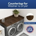 thumbnail image 5 of OfficeSimpli Washer Dryer Countertop w Non-Slip Pads, Made in USA, Laundry Room Wood Topper, Washer Dryer Cover for Top, Laundry Guard, Laundry Countertop, Laminate Finish, (California Walnut), Large, 5 of 9