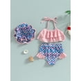 thumbnail image 3 of Hirigin Toddler Baby Girl Swimsuit 6 12 18 Months 2T 3T 4T Bathing Suit Bikini Sets Swimwear Summer Beach Wear with Hat, 3 of 8