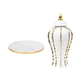 thumbnail image 2 of Porcelain Ginger Jar Ceramic Flower Vase Table Centerpieces Crafts Ornament Home XS Gold, 2 of 9