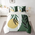 thumbnail image 2 of Homewish Tree Leaves Bedding Comforter Set 7pcs for Boys Girls,Minimalist Geometric Stripes Lines Queen Bedding Sets Super Cozy,Retro Vintage Aesthetic Queen Sheet Sets,Super Cozy Room Decor, 2 of 8