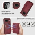 thumbnail image 3 of for Google Pixel 8 Case, Compatible with MagSafe, Detachable Magnetic Wallet Case with PU Leather Kickstand Card Slots Shockproof Protection 2 In 1 Case for Google Pixel 8, Winered, 3 of 5