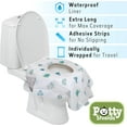 thumbnail image 3 of Potty Shields Disposable Toilet Seat Covers for All Ages 12 Pack - Protect From Public Toilets - XL, Weatherproof,  Individually Wrapped - Green/Science, 3 of 5