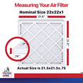 thumbnail image 2 of Filter King 22x22x1 Air Filter | 6-PACK | MERV 11 HVAC Pleated A/C Furnace Filters | MADE IN USA | Actual Size: 21.5 x 21.5 x .75", 2 of 5