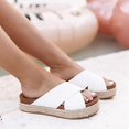 thumbnail image 2 of Sandales Compensées Espadrilles Plateforme Croisée pour Femmes Chaussures d'Été, 2 of 3