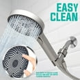 thumbnail image 7 of Metpure Handheld Shower Head with Easy Clicker - Multiple Spray Patterns. 5" Large Head for Waterfall Showering Experience. Stainless Steel Hose & Adjustable Mount Holder. Brushed Nickel, 7 of 7