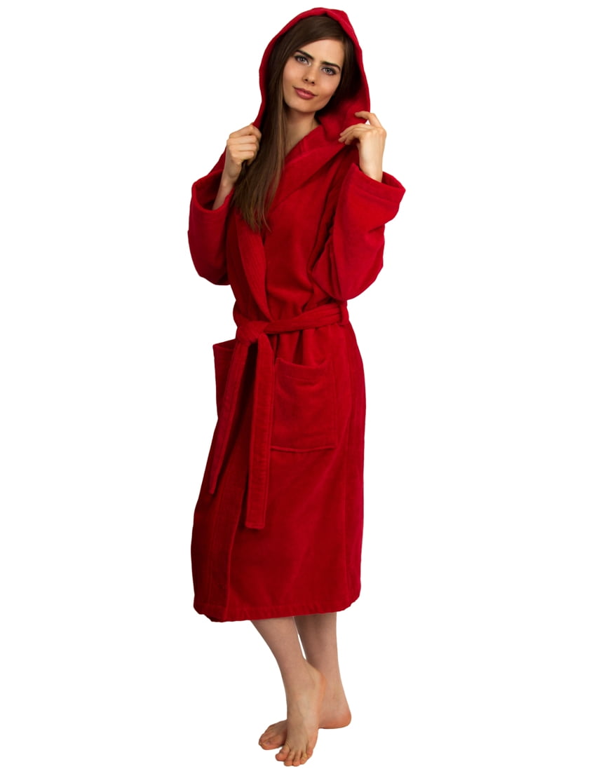 TowelSelections Women's Robe, Hooded Terry Velour Cotton Bathrobe