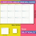 thumbnail image 4 of Large 58x34 Inch Dry Erase Wall Calendar 12 Months Planner with 2 Markers, 4 of 5