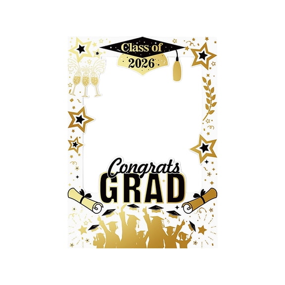 2026 Graduation Photo Frame Props for Class of 2026 Celebrations Premium Paper Cardstock Decorative Picture Frames for Party Photo Booth Supplies 26x18 Inch