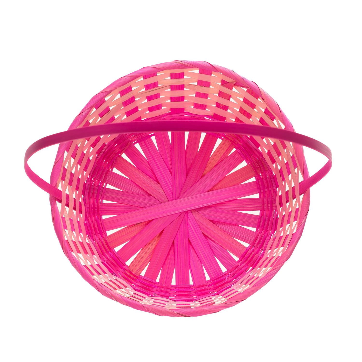 Way to Celebrate! Large Hot Pink/Pink Bamboo Basket