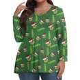 thumbnail image 3 of Camisetas navideñas del Grinch: pijamas a juego para mujer, tallas grandes, camisetas de manga larga con estampado, cuello en V, ropa informal, camisetas, pijamas navideños a juego para la familia,, 3 of 6