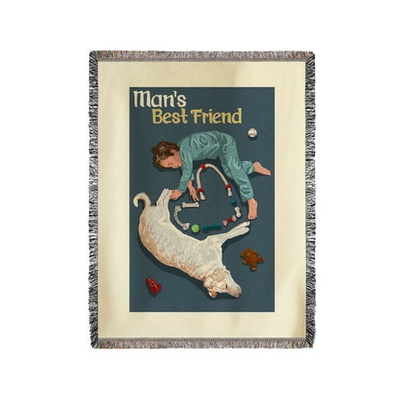 Man's Best Friend - Lantern Press Poster (60x80 Woven Chenille Yarn