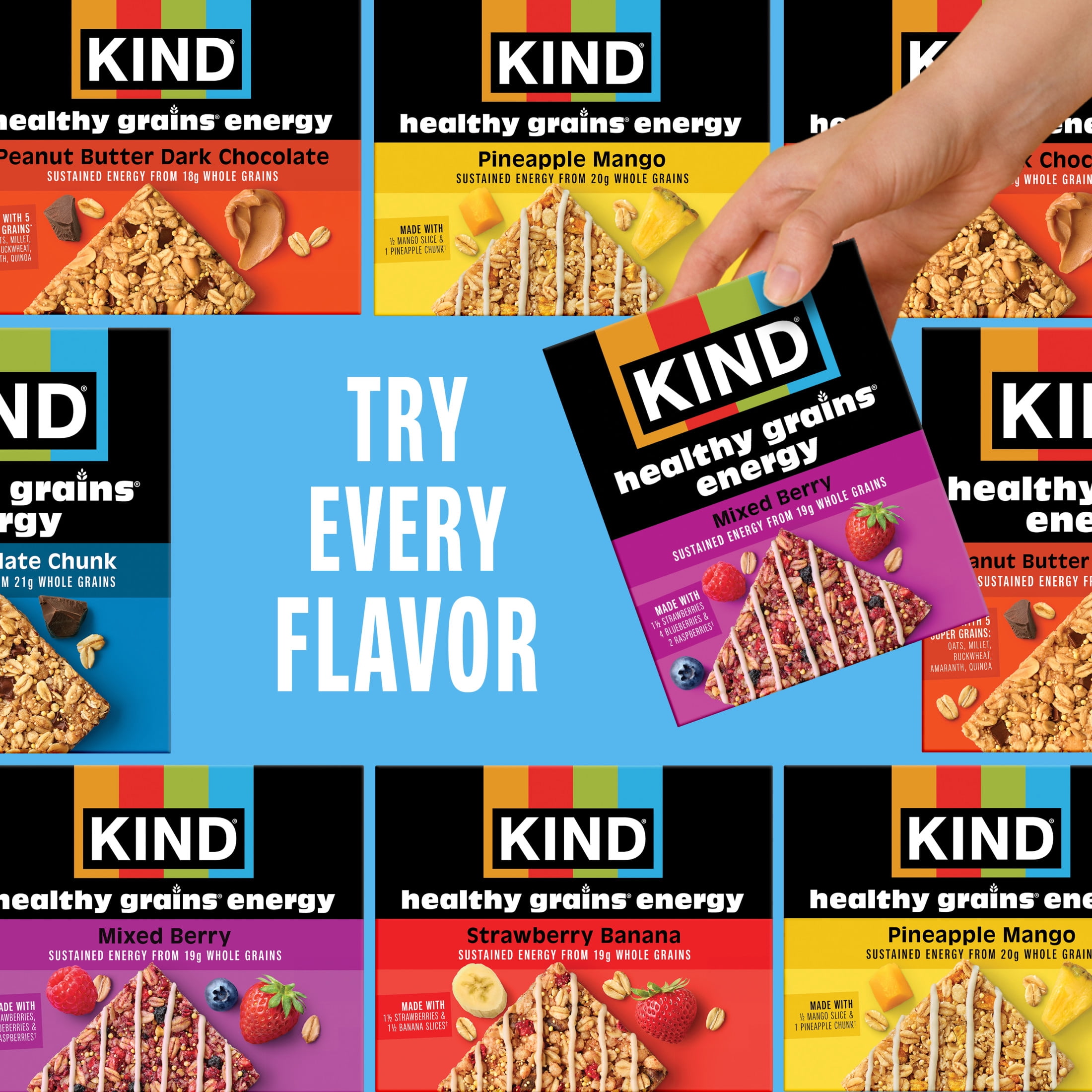 (4 pack) (4 pack) KIND Dark Chocolate Chunk Healthy Grains Energy Bars, 10 Snack Bars, 4 Boxes