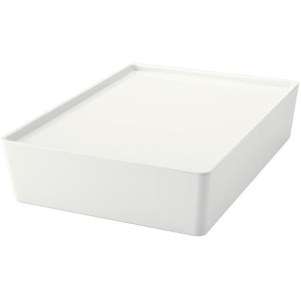 Ikea Box with lid, white , 10 ¼x13 ¾x3 ¼ " , 22210.26811.210 Walmart