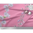 thumbnail image 2 of Soimoi Cotton Jersey Fabric Leaves & Tulip Floral Printed Fabric 1 Yard 58 Inch Wide, 2 of 3