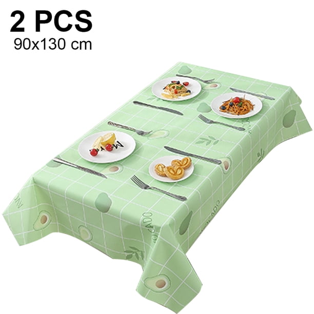 Mantel de PVC impermeable a prueba de aceite, resistente a las manchas, lavable, rectangular o cuadrado, para interiores y exteriores, 2 uds. Ormromra XWJ-A0095-2