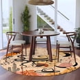 thumbnail image 4 of Western Cowboy Round Living Room Rugs 5 ft, Cactus Cowgirl Animal Leaf Sun Boho Washable Area Rug with Non-Slip Sturdy Edge Binding Round Carpet for Entryway Kitchen Bedroom Bathroom, 4 of 9