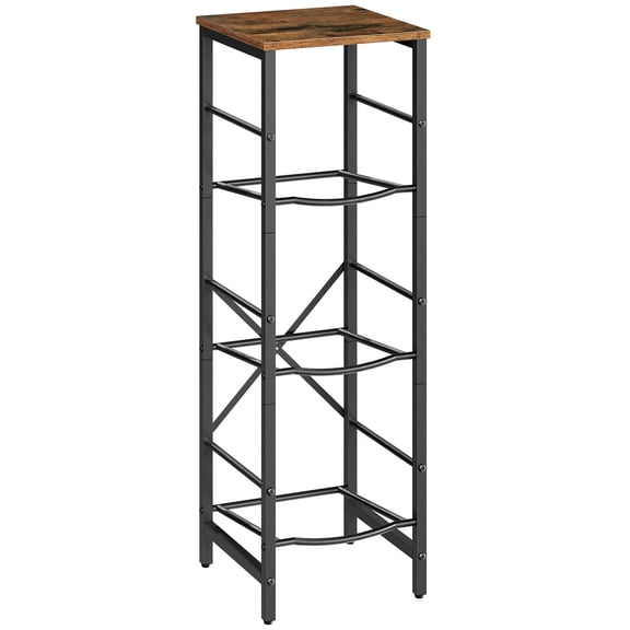 Water Jug Rack, Water Bottle Holder, 5 Gallon Water Jug Rack, 3-Tier Water Cooler Storage Rack, Water Dispenser Stand, for Kitchen, Living Room, Office, Rustic Brown and Black BF01ST01