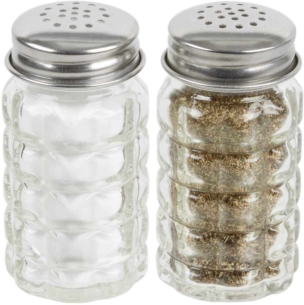 Great Credentials Retro Style Salt and Pepper Shakers with Stainless Tops Set of 2