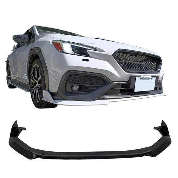 Ikon Motorsports Front Bumper Lip Spoiler Lower Air Dam Chin Splitter Bodykit Replacement Compatible With 2022-2026 Subaru WRX (Base, Limited, Premium) D Style Gloss Black ABS Plastic