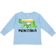thumbnail image 3 of Inktastic Montana Lake and Trees in Bear Silhouette Boys or Girls Long Sleeve Toddler T-Shirt, 3 of 5