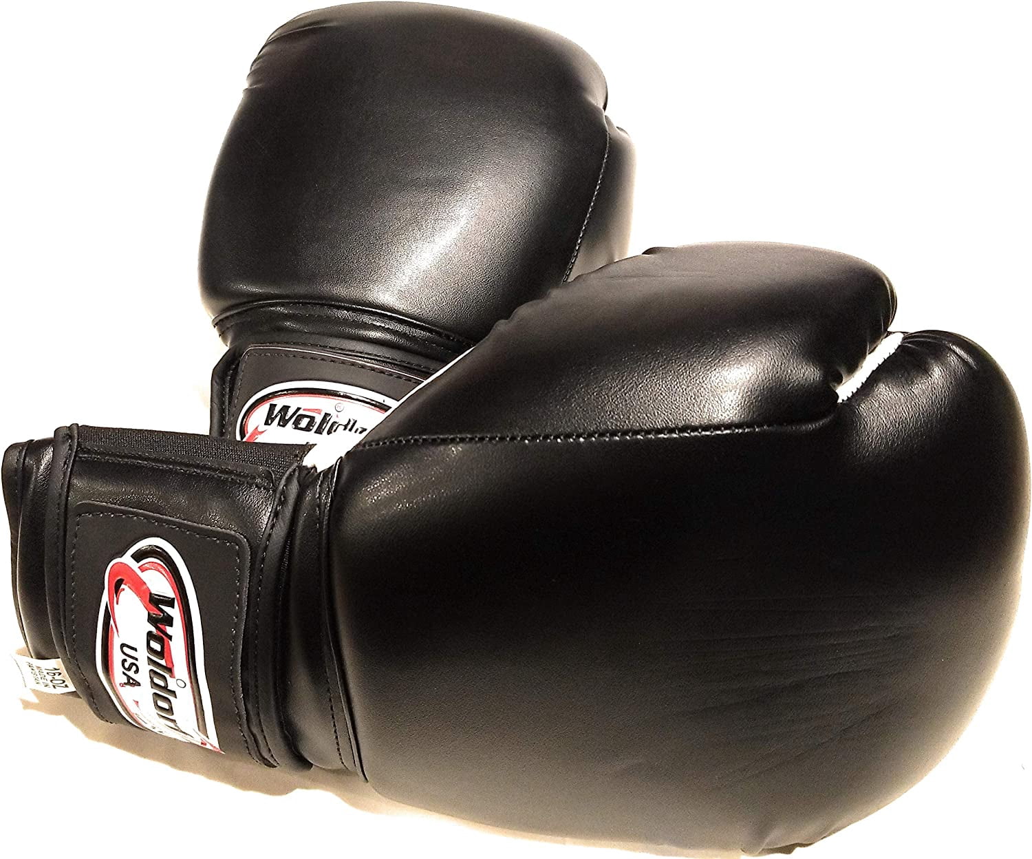 Woldorf USA Boxing Bag Gloves in Vinyl 14oz Black Grappling, Kickboxing, Fighting Gloves, Muay Thai Training Gloves, Heavy Bag Speed Punching Gloves.