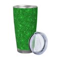 thumbnail image 2 of Bingfone Green Glitter for 20 Oz Stainless Steel Travel Mug Double Wall Water Coffee Cup for Home,Office, Outdoor Works Great for Ice Drinks and Hot Beverage-Straw Two-piece Set, 2 of 8
