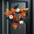 thumbnail image 4 of Cheapark Simulation Pumpkin Maple Leaf Decorative Wreath - Farmhouse Style For Halloween And Thanksgiving Door Decor, Seasonal Harvest Ornament, 4 of 7