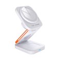 thumbnail image 2 of 3 in 1 Foldable Wireless Charger Stand 15W Fast Charging Type-C LED Light Phone Watch Earbud Dock for Android iOS Magnetic Charging Protection Travel Desk Bedside, 2 of 5