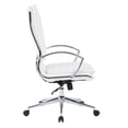 thumbnail image 4 of High Back Manager's Faux Leather Chair in White with Chrome Base, 4 of 8