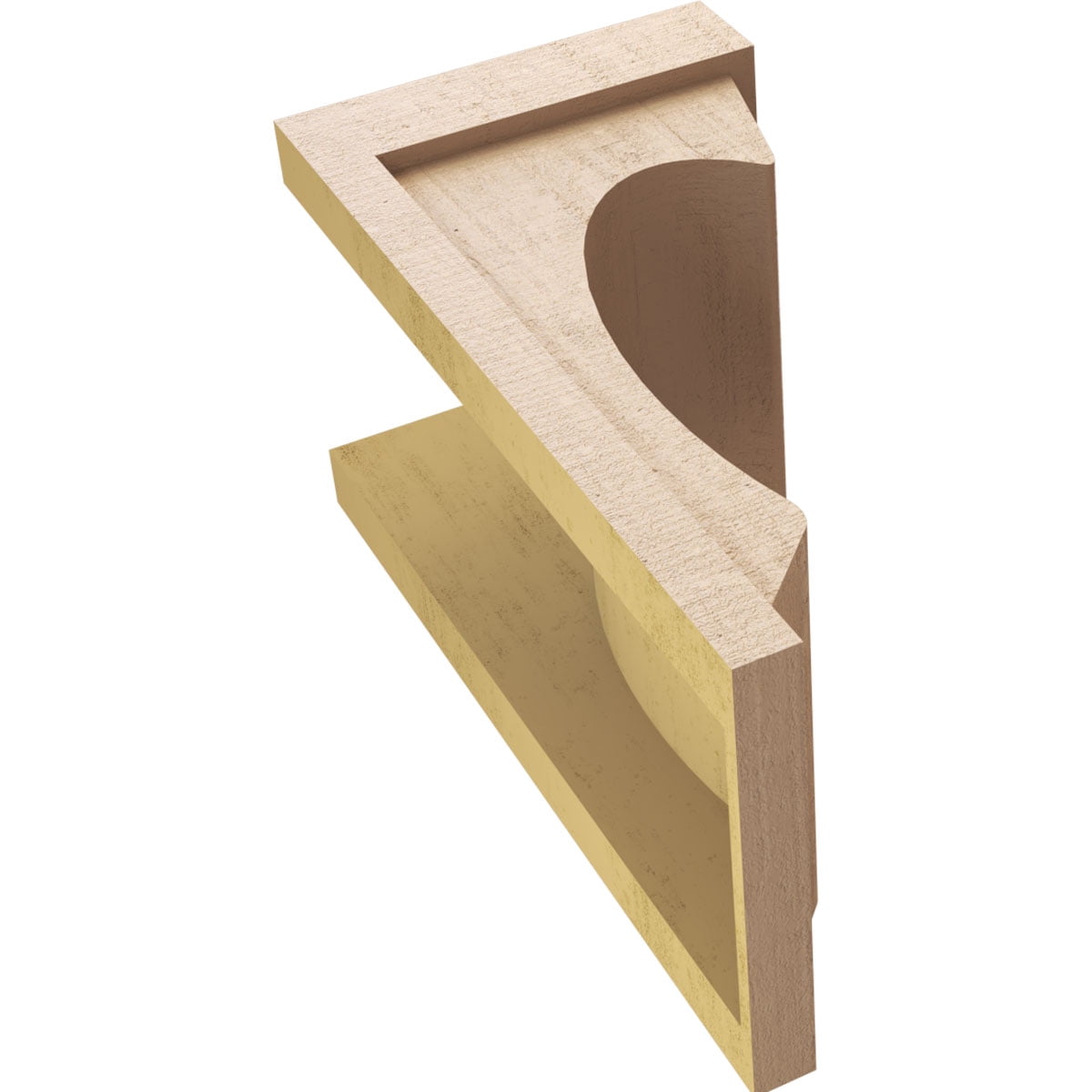 10"W x 10"D x 20"H Wide Emerson Rough Cedar Woodgrain TimberThane Corbel, Primed Tan