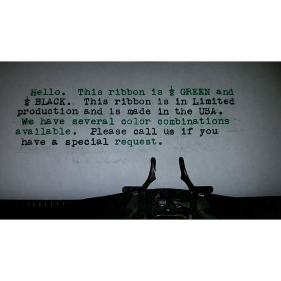 Brother Charger 11 Typewriter Ribbon 30 Color Styles Free Ship Made in USA - Black with Green