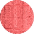 thumbnail image 1 of Ahgly Company Machine Washable Indoor Round Oriental Red Traditional Area Rugs, 5' Round, 1 of 4