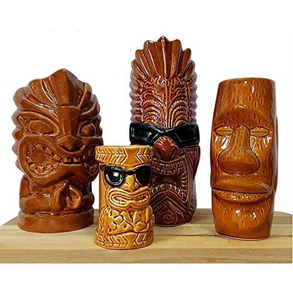 BarConic Tiki Mugs Drinkware Package 1 - Set of 4