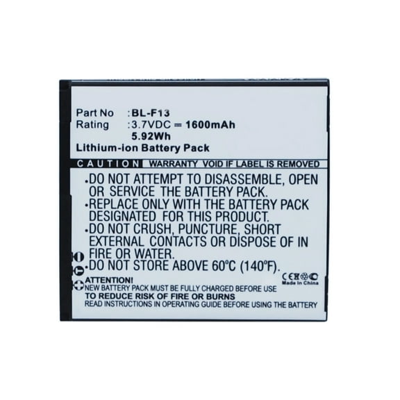 Batteries N Accessories BNA-WB-L3536 Cell Phone Battery - Li-Ion, 3.7V, 1600 mAh, Ultra High Capacity Battery - Replacement for PHICOMM BL-F13 Battery