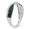 thumbnail image 2 of 0.65 CT 10K White Gold Round Blue Sapphire, White Diamond Ladies Anniversary Wedding Band Ring, 2 of 6