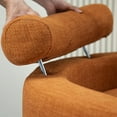 thumbnail image 4 of Aukfa 51" Oversized Accent Chair with Half-moon Storage Ottoman Set for Living Room, 5 Pillows, Linen, Orange, 4 of 9
