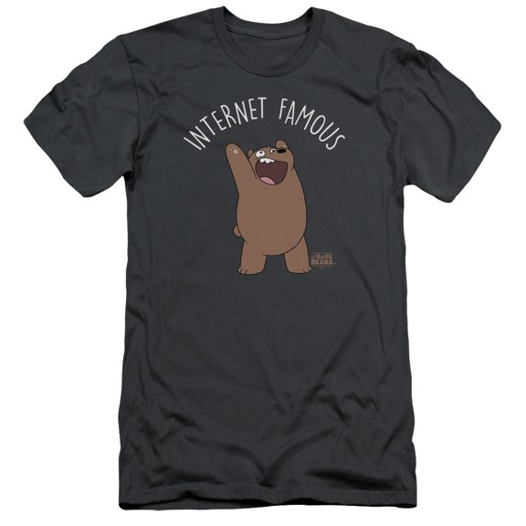 We Bare Bears Internet Famous S/S Adult 30/1 T-Shirt Charcoal